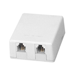 TA-1019 Πρίζα τηλεφώνου αυτοκόλλητη διπλή (μίας γραμμής) 6P4C