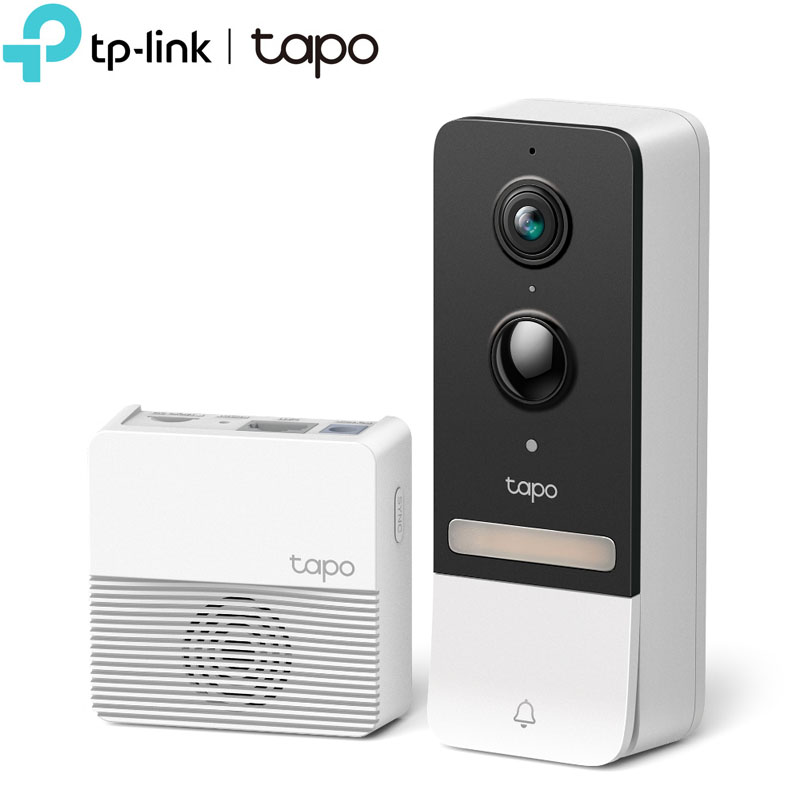 TP-Link Tapo D230S1 v1.2 Video Doorbell 2K (5MP) με επαναφ/νη μπαταρία 6700mah, IP64 Color Night Vision, AI Detection, Mic/Speaker, microSD