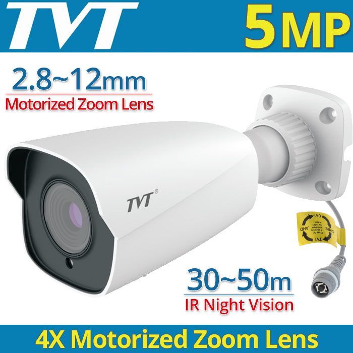 TVT TD-7452AE3(D/AZ/SW/AR3) Κάμερα 5Mpixels Motorized Zoom Lens 4X (2.8~12mm) , 4in1, IP67, 30~50m IR Night View