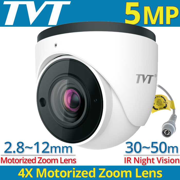 TVT TD-7555AE2 (D/AZ/SW/AR3) Κάμερα 5Mpixels Motorized Zoom Lens 4X (2.8~12mm) , 4in1, IP67, 30~50m IR Night View