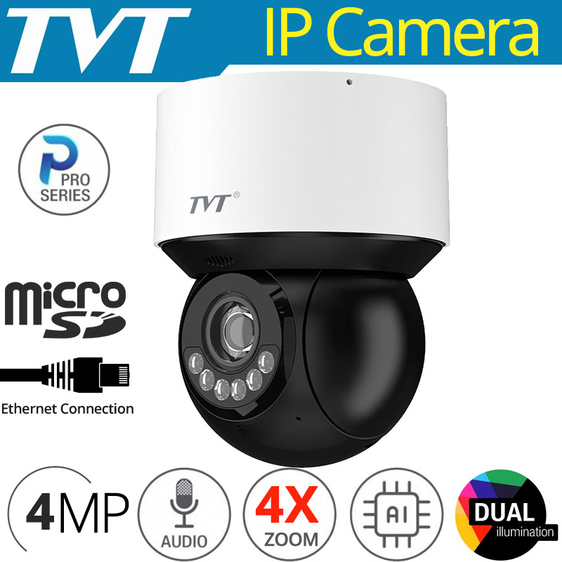 TVT TD-8343IE3N (A/PE/04M/AR5) Ενσύρματη PTZ IP Κάμερα Εξωτερικού χώρου, 4Mpixels, MicroSD, Mic, Η.265+ Poe, IP66