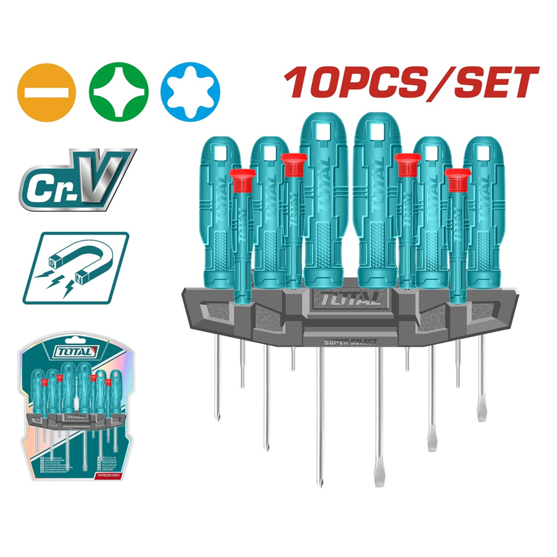 TOTAL THTDC251001 Σετ 10 Κατσαβιδιών Ηλεκτρονικών