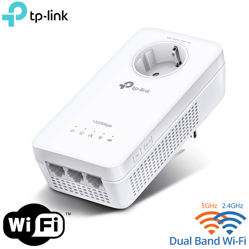 TL-WPA8631P V4.0 AV1300 Gigabit Passthrough Powerline AC1200 Dual Band Wi-Fi Extender (Μεμονωμένος Δέκτης)