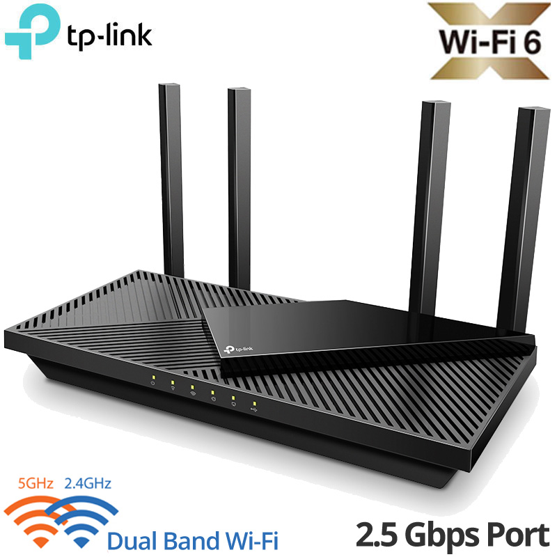 TP-Link Archer AX55 Pro v1.0 AX3000 Dual Band Gigabit Wi-Fi 6 Router Access Point, EasyMesh, 5 Gigabit Ports 