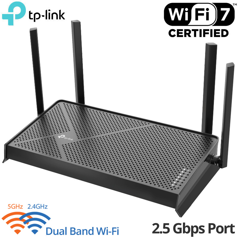 TP-Link Archer BE230 v2.0 BE3600 Dual Band Gigabit Wi-Fi 7 Router Access Point, EasyMesh, 5 Gigabit Ports 