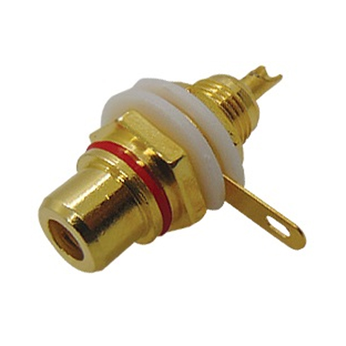 ULTIMATE TP2-022 Red Θηλυκό Μεταλλικό επίχρυσο RCA (μεγάλο) για σασί