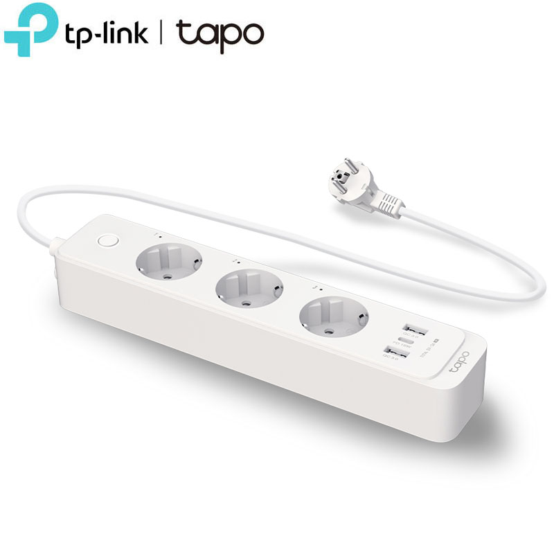 TP-Link Tapo P300 Έξυπνο Πολύπριζο Wi-Fi 3 Θέσεων & 3x USB (PD 18W & QC 3.0) HomeKit 2300W 