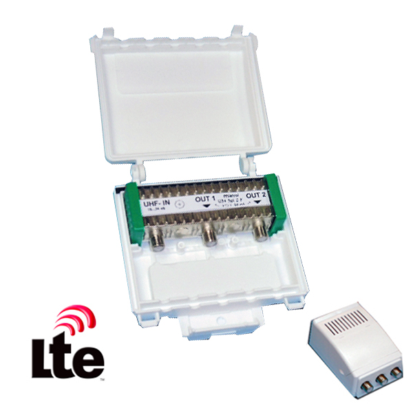 MISTRAL U34 SPL 2F Ενισχυτής κεραίας UHF 34dB Θωρακισμένος με splitter 2 εξόδων και φίλτρο LTE (0219)