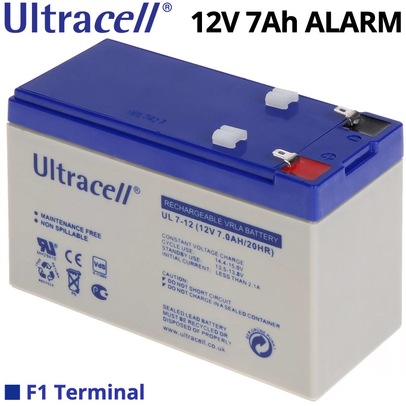 ULTRACELL UL7-12 F1 Επαναφορτιζόμενη Μπαταρία Μολύβδου VRLA AGM 12V 7Ah