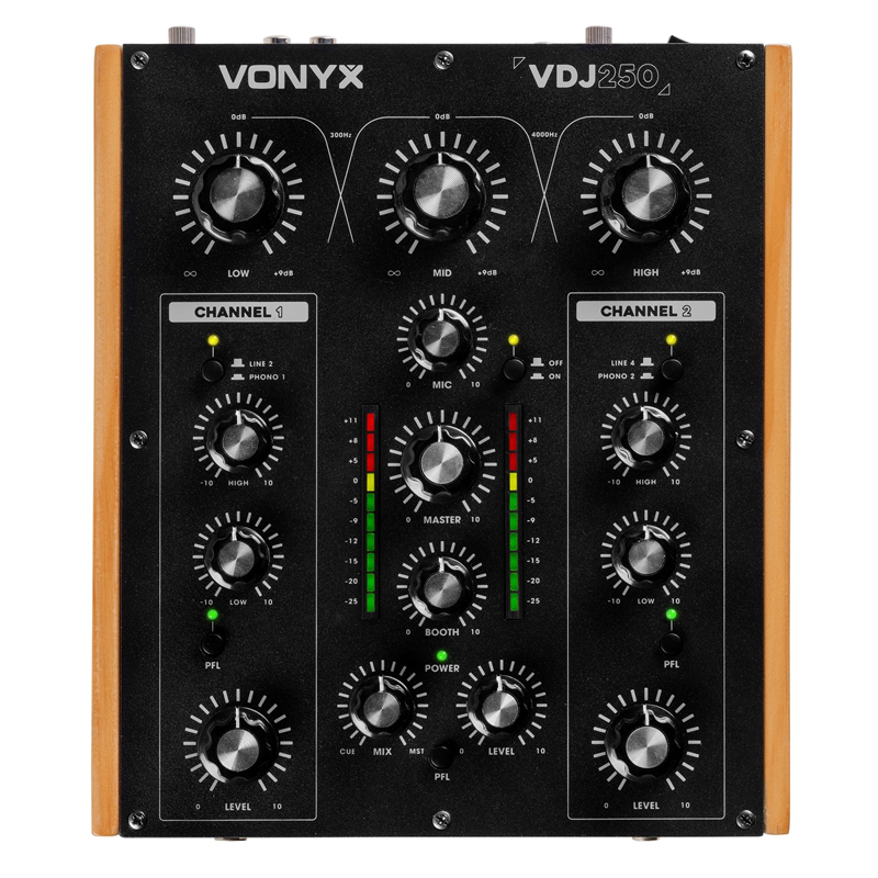 VONYX VDJ250 DJ Μίκτης Ήχου 2 Καναλιών DJ Rotary Mixer 172.756