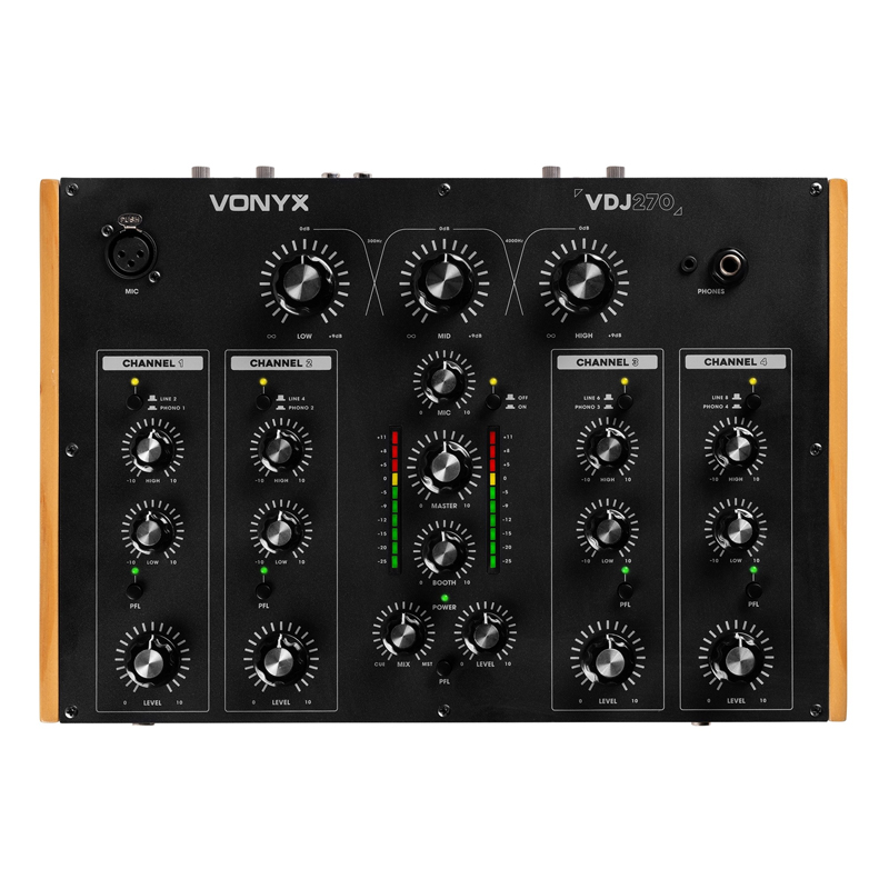 VONYX VDJ270 DJ Μίκτης Ήχου 4 Καναλιών DJ Rotary Mixer 172.757