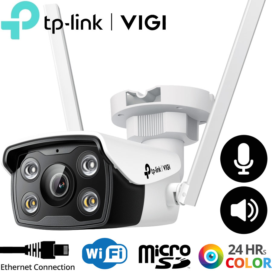 TP-LINK VIGI C340-W 4mm Ενσύρματη - Ασύρματη IP κάμερα 4Mpixels, Wi-Fi 2.4Ghz, Fulll-Color, MicroSD, IR 30m, IP66, Mic, Speaker
