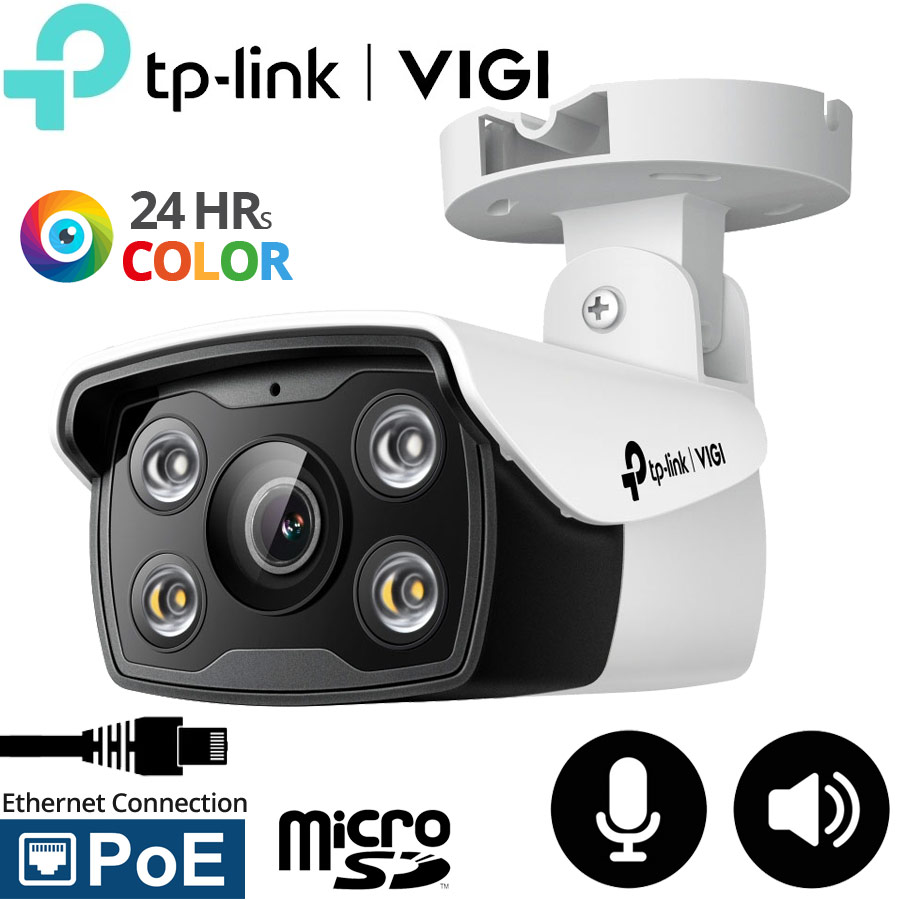 TP-LINK VIGI C340 2.8mm Ενσύρματη Δικτυακή IP κάμερα 4Mpixels, Fulll-Color, MicroSD, PoE, IR 30m, IP66, Mic, Speaker