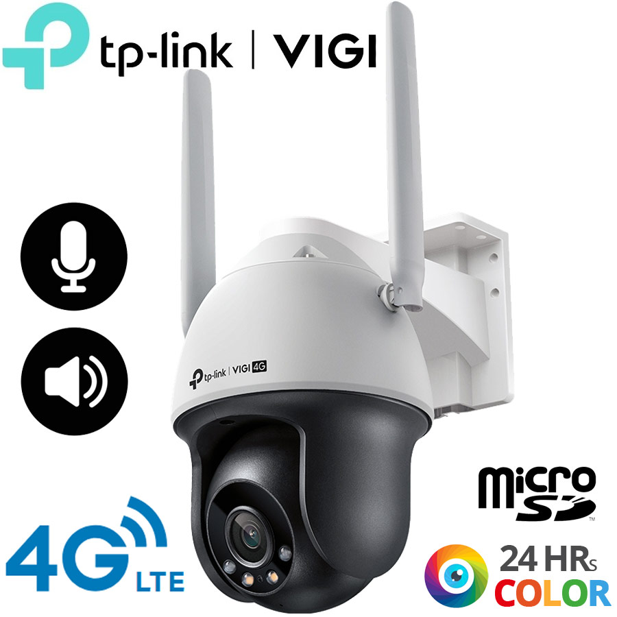 TP-LINK VIGI C540-4G V1 Ασύρματη 4G LTE Ρομποτική IP κάμερα 4Mpixels, Εξωτερικού χώρου, Full-Color 30m, MicroSD, IP66, Mic, Speaker