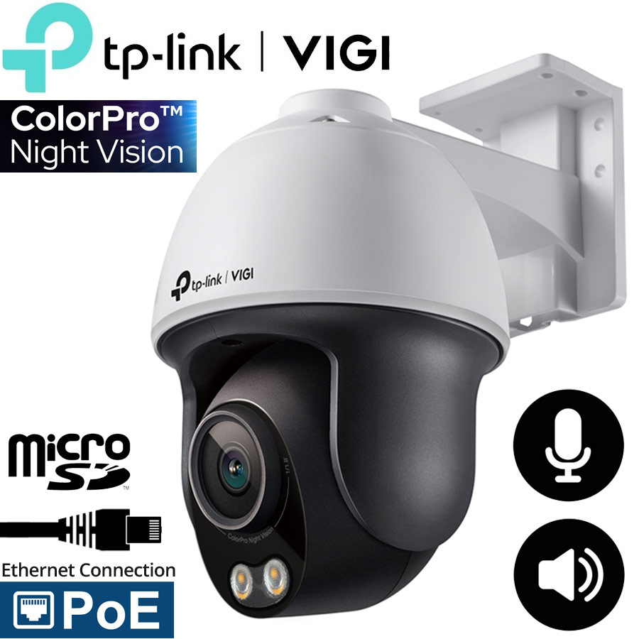 TP-LINK VIGI C540S 4mm V1.0 Ενσύρματη Ρομποτική IP κάμερα 4Mpixels, ColorPro Night Vision, MicroSD, PoE, IP66, Mic, Speaker