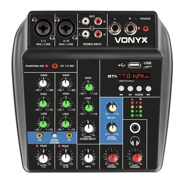 VONYX VMM100 4 Channel USB Mixer με Bluetooth, USB MP3 και USB Interface (172.638)