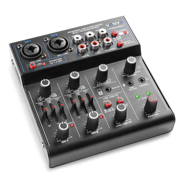VONYX VMM401 4 Channel USB Mixer με Bluetooth και USB Audio Interface (172.644)