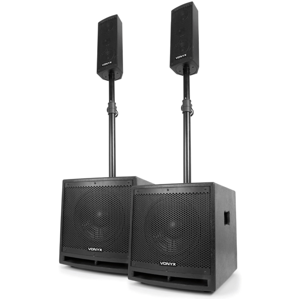 VONYX VX1000BT Ενεργό Σετ Ηχείων 2x Top Speaker και 2x Sub 10" με MP3/ USB/SD/ Bluetooth, Μικρόφ. 170.104