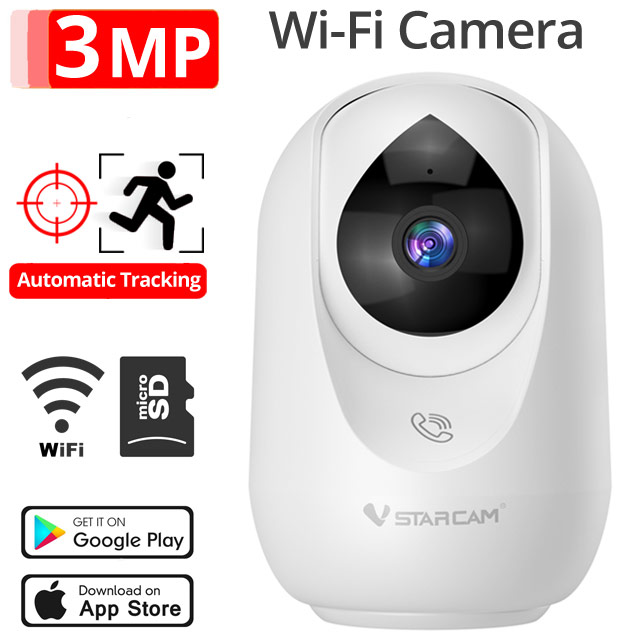 VSTARCAM CS39 Ασύρματη Κάμερα Παρακολούθησης Wi-Fi Εσωτερικού Χώρου, 3Mpixels με One-Touch Call