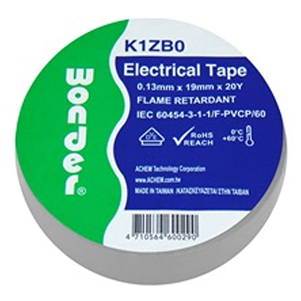 WONDER GREY K1ZB0 Μονωτική ταινία 19mm x 18m PVC Γκρί χρώμα