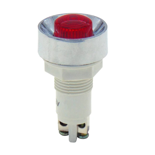XH020 RED Ενδεικτική λυχνία ΝΕΟΝ Κόκκινη 12V DC Φ12 με βίδες KND