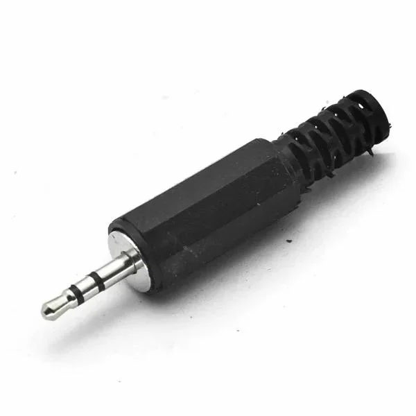 XJ-D002S Καρφί Jack Αρσενικό 2.5mm STEREO πλαστικό μαύρο