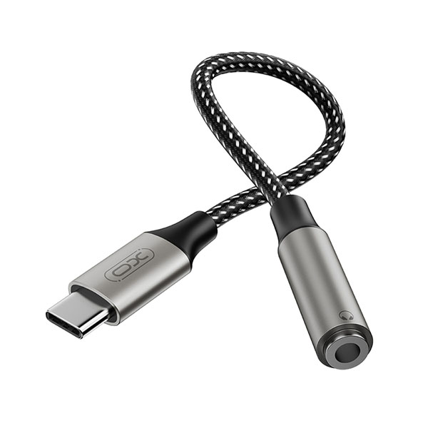 XO-NB-R257C Καλώδιο-αντάπτορας USB High-Speed Type-C αρσ. - 3.5mm θηλ., 0.13m σε γκρι χρώμα