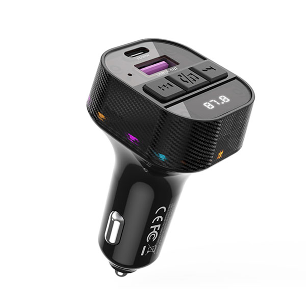 XO-BCC17 Car FM Transmitter, Bluetooth 5.3, ΜΡ3 με θύρες φόρτισης Type-A+Type-C PD 30W