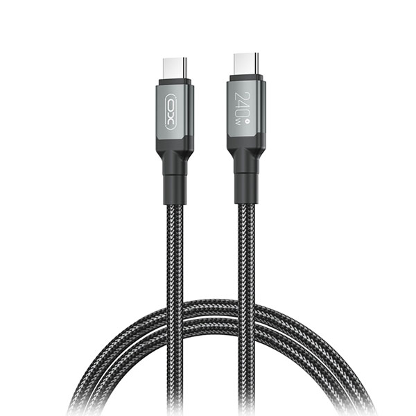 XO-NB-Q264A Καλώδιo High Speed USB Type C σε USB Type C Φόρτισης και Μεταφοράς Δεδομένων 240W μήκος 1m σε Μαυρό Χρώμα  