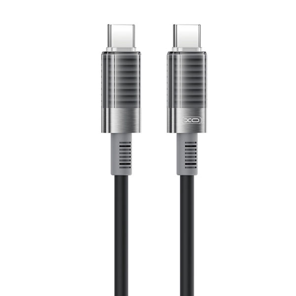 XO-NB-Q282B Καλώδιo Σιλικόνης USB Type C σε USB Type C Ταχείας Φόρτισης 60W μήκος 1m σε Μαύρο Χρώμα 