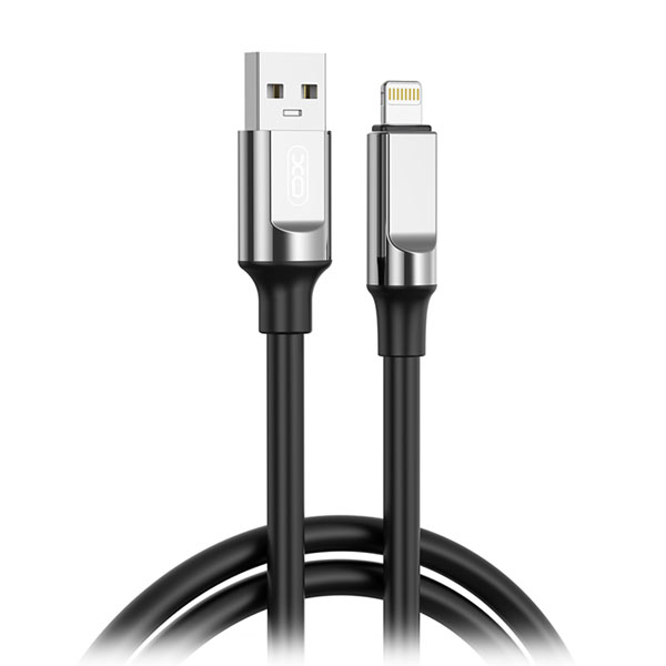 XO-NB251 Καλώδιo Ταχείας Φόρτισης Σιλικόνης 6Α USB Lightninig αρσ. σε USB A αρσ. 1m σε Μαύρο Χρώμα 