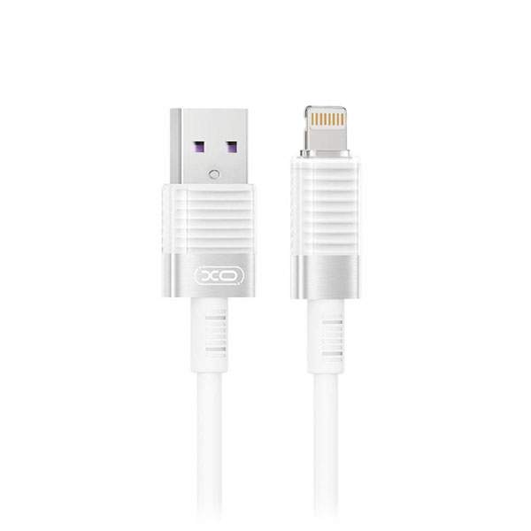 XO-NB282 WHITE Καλώδιo Ταχείας Φόρτισης Σιλικόνης 6Α USB Lightninig αρσ. σε USB A αρσ. 1m σε Λευκό Χρώμα