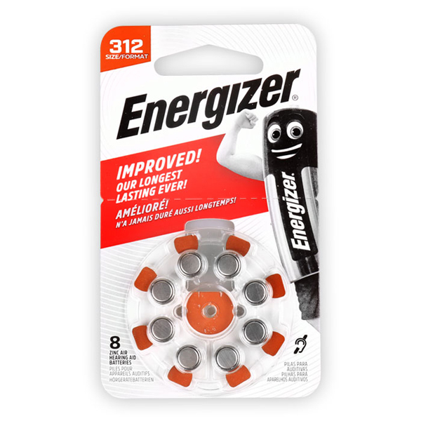 ENERGIZER ZA312 Μπαταρίες ακουστικών Βαρηκοΐας 1.4V 8τμχ (7638900425741)